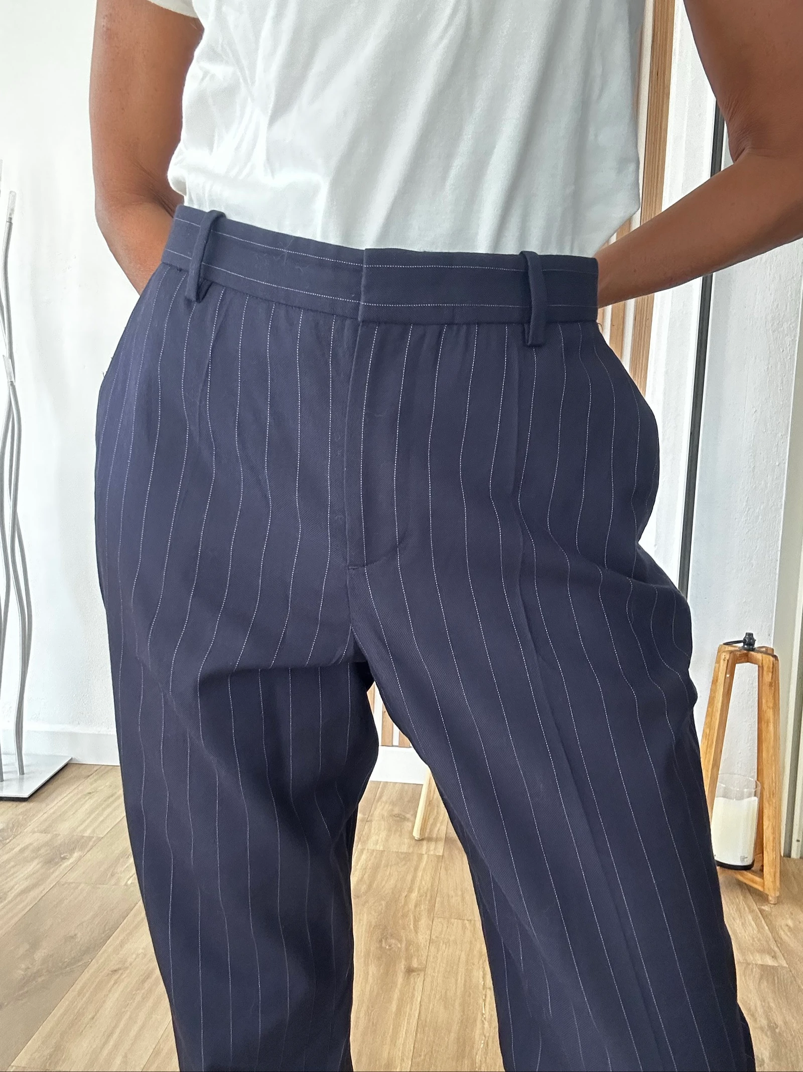 Polo Ralph Lauren Trousers 100% Wool Tennis Stripe Size L – photo 2